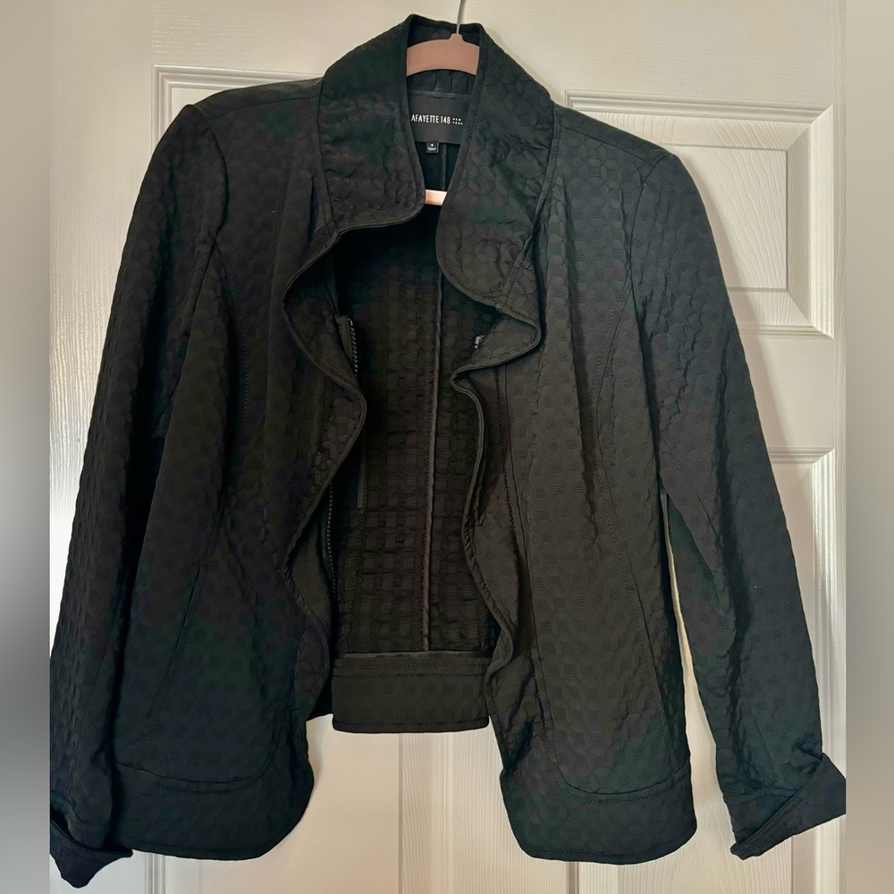 Lafayette 148 Ruffle Front Blazer black sz 4